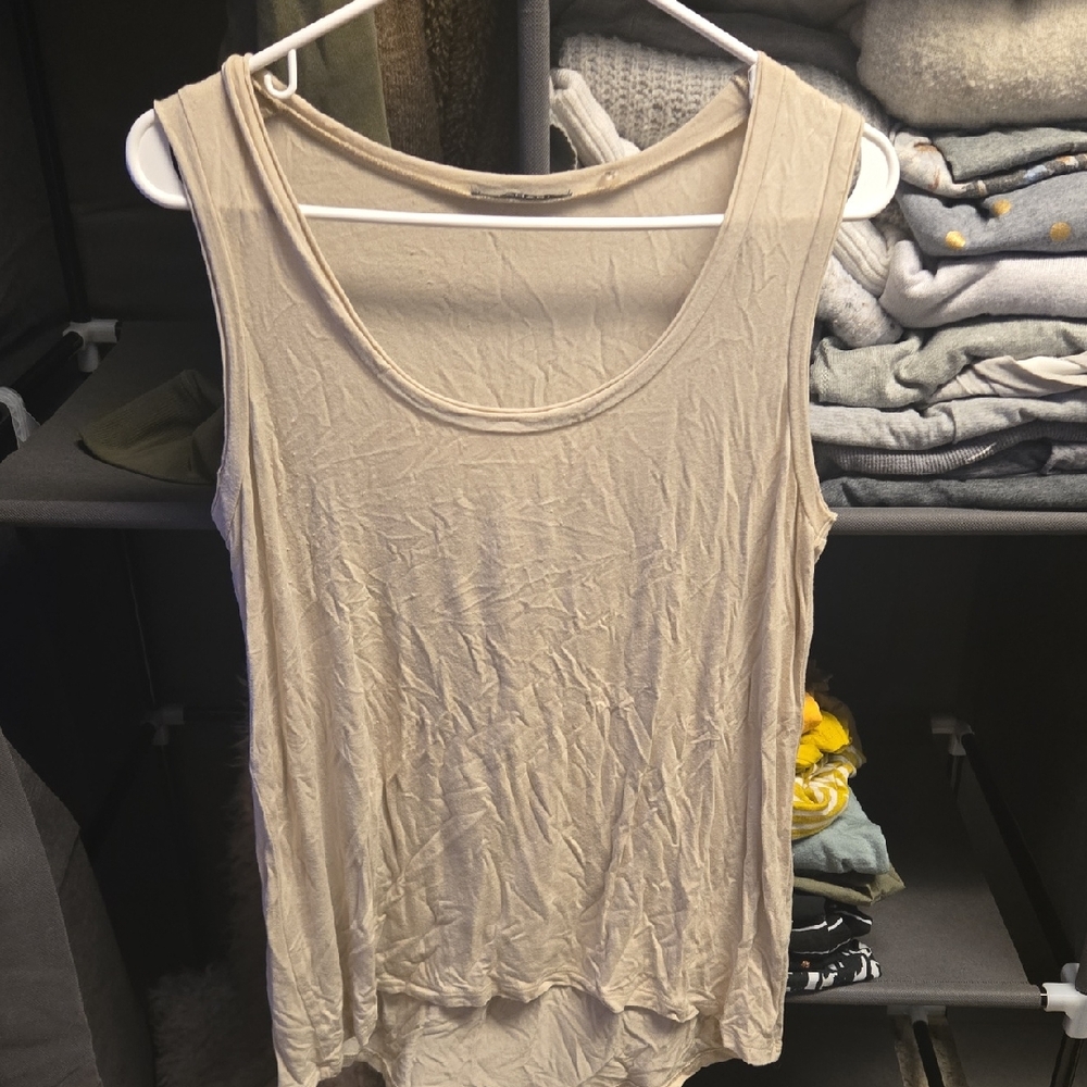 Tahari Beige Sleeveless Tank Top